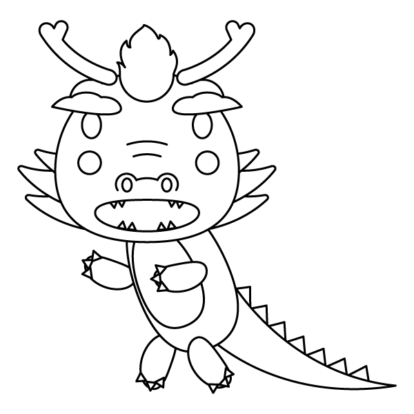 龍 イラスト 白黒 フリー詳細 9位