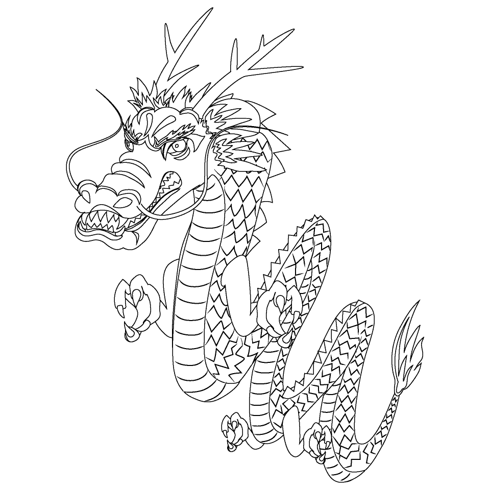 龍 イラスト 白黒 フリー詳細 3位