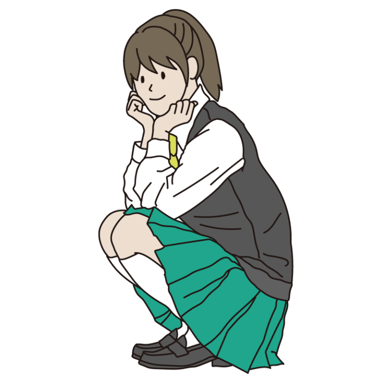 しゃがん で いる イラスト詳細 10位