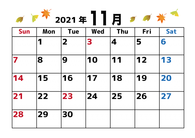 カレンダー 11 月 無料詳細 5位