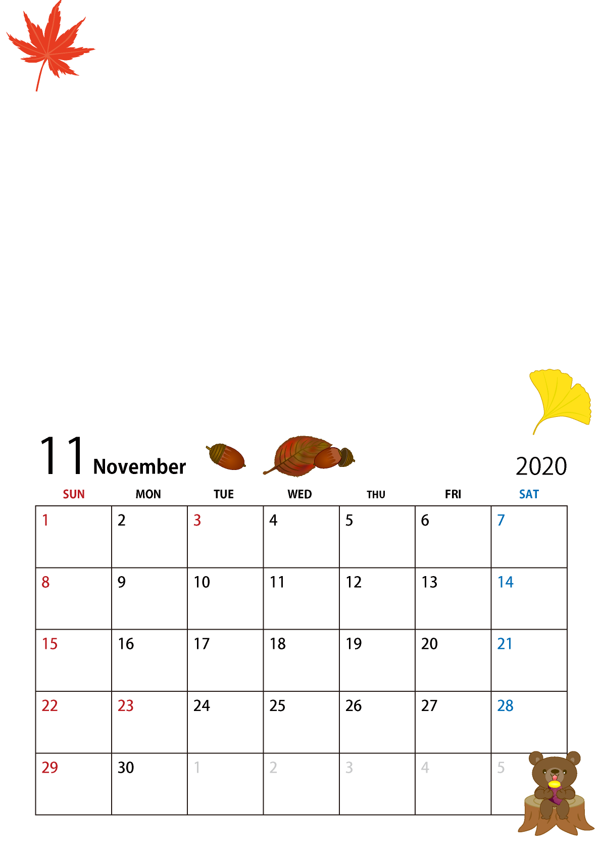 カレンダー 11 月 無料詳細 7位