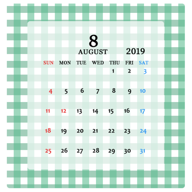 カレンダー 8 月 無料詳細 11位