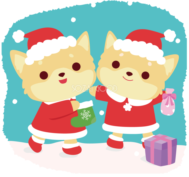 クリスマス イラスト 動物詳細 6位