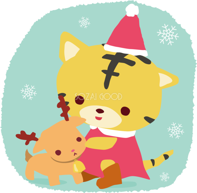 クリスマス イラスト 動物詳細 7位