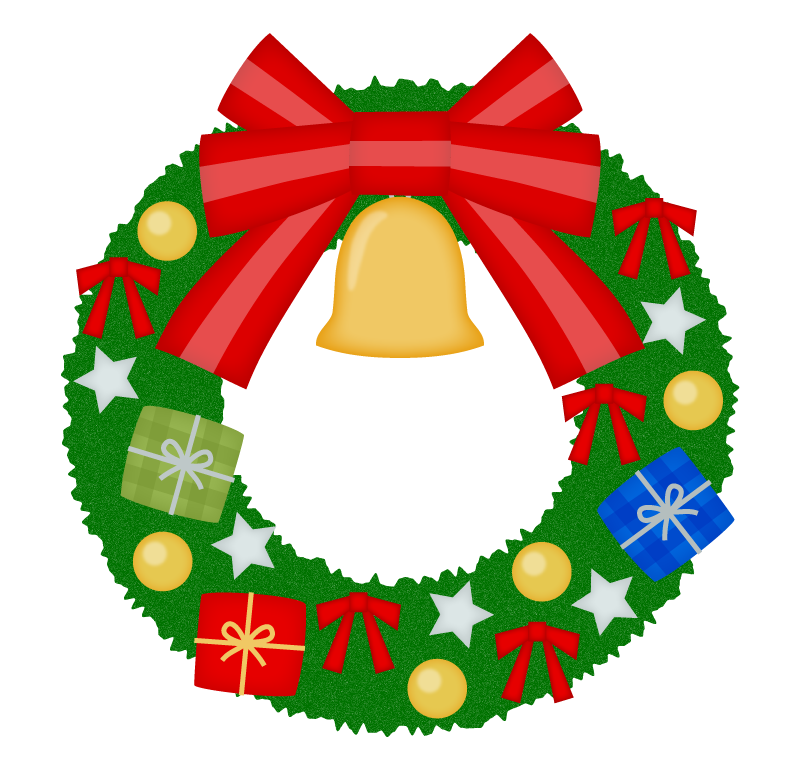 クリスマス リース イラスト 無料詳細 9位