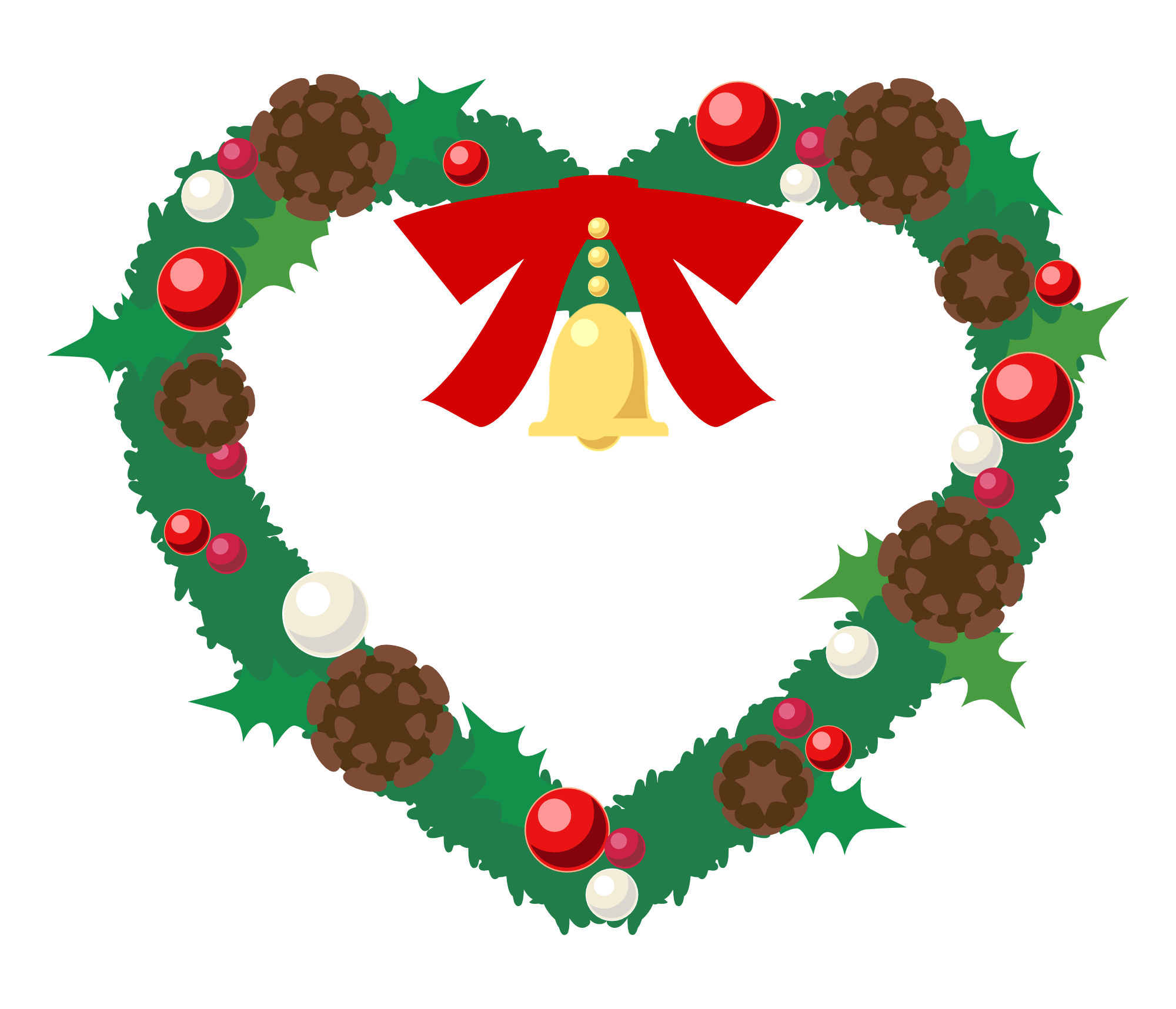 クリスマス リース イラスト 無料詳細 12位