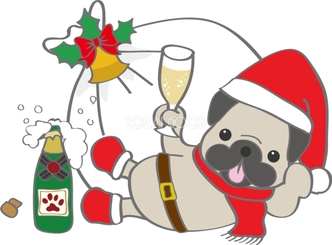 クリスマス 犬 イラスト詳細 2位