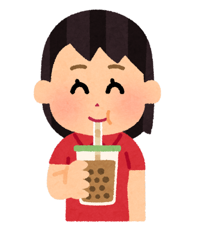 タピオカ 飲ん でる イラスト詳細 3位