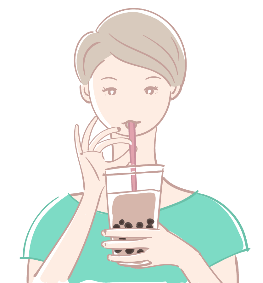 タピオカ 飲ん でる イラスト詳細 5位