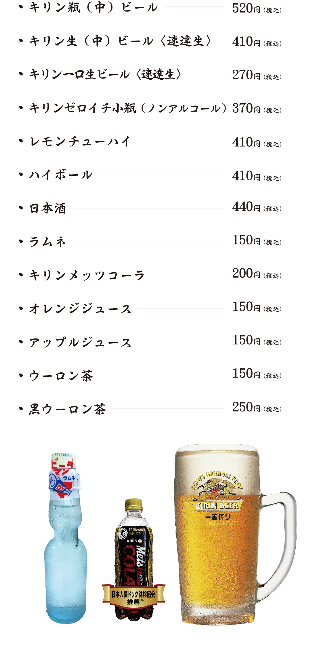 ドリンク メニュー 英語詳細 3位
