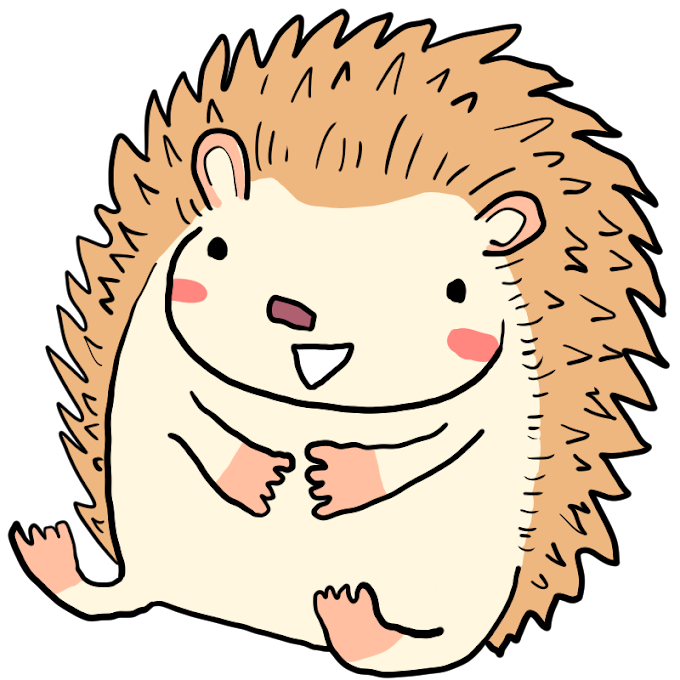ハリネズミ イラスト かわいい詳細 4位