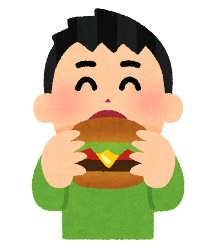 ハンバーガー を 食べる イラスト - KibrisPDR