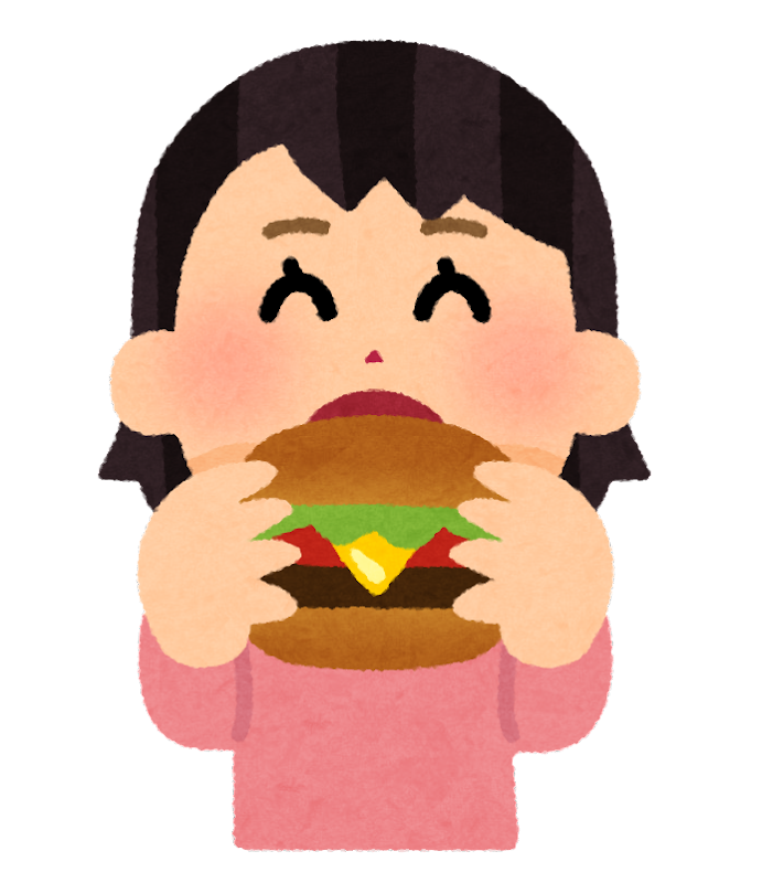 ハンバーガー を 食べる イラスト詳細 2位
