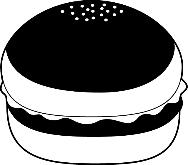 ハンバーガー イラスト 白黒詳細 10位