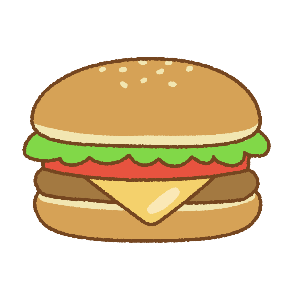 ハンバーガー イラスト 白黒詳細 8位