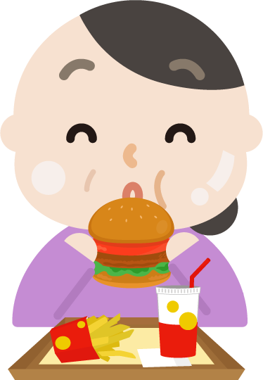 ハンバーガー 食べる イラスト詳細 9位