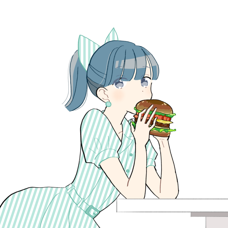 ハンバーガー 食べる イラスト詳細 13位
