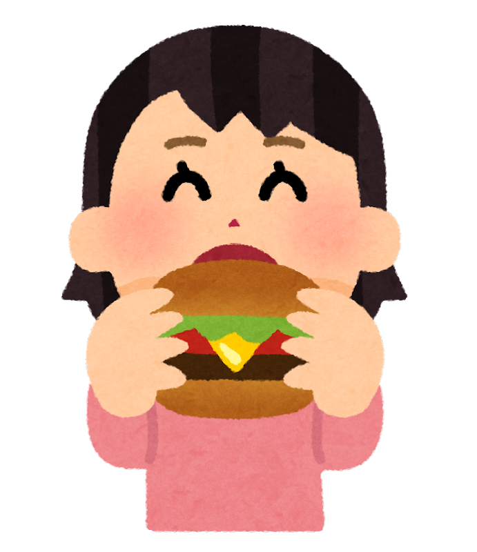 ハンバーガー 食べる イラスト詳細 2位