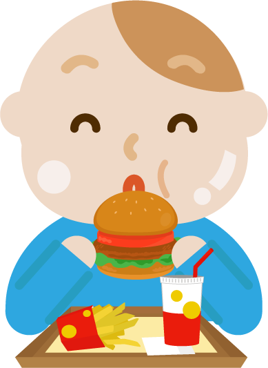ハンバーガー 食べる イラスト詳細 5位