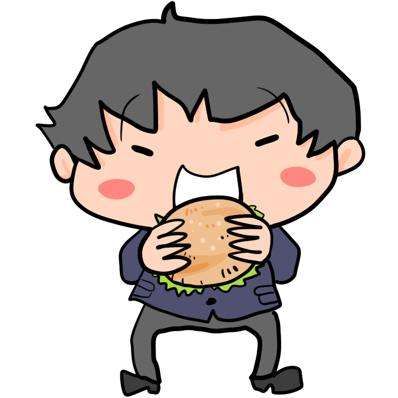 ハンバーガー 食べる イラスト詳細 6位