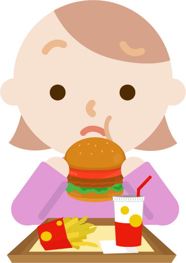 ハンバーガー 食べる イラスト詳細 8位