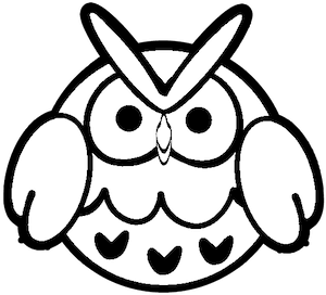 フクロウ イラスト 白黒詳細 6位