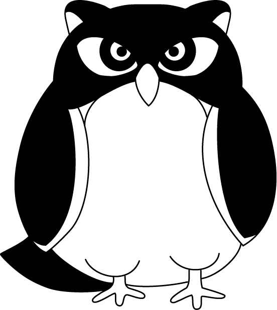 フクロウ イラスト 白黒詳細 8位
