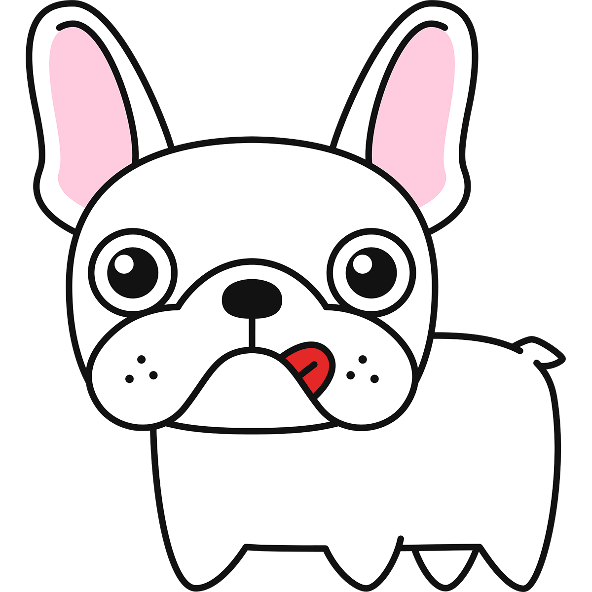 フレンチ ブルドッグ イラスト 無料詳細 3位