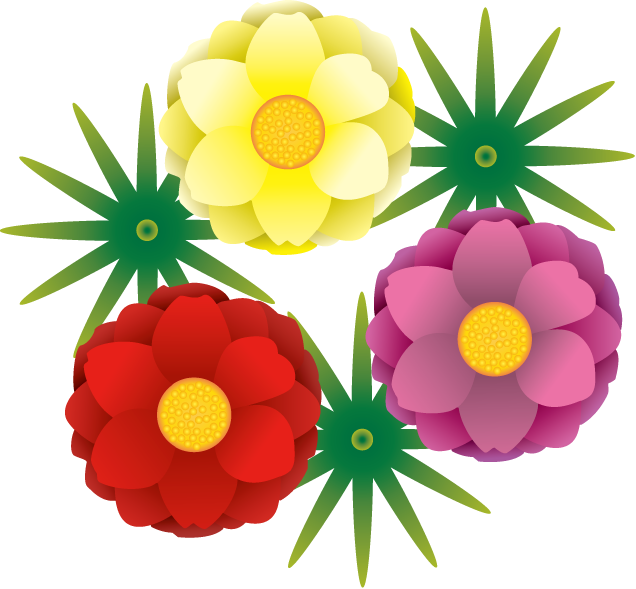 ボタン 花 イラスト詳細 5位