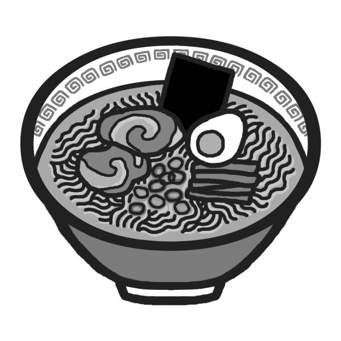 ラーメン イラスト モノクロ詳細 3位