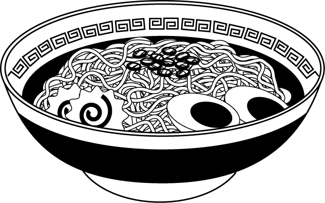 ラーメン イラスト モノクロ詳細 4位