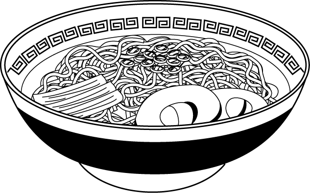 ラーメン イラスト モノクロ詳細 6位