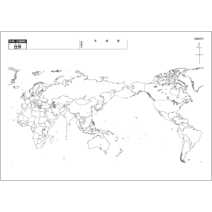 世界 地図 白黒詳細 12位