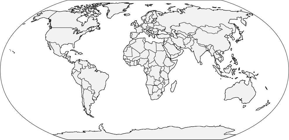 世界 地図 白黒詳細 2位