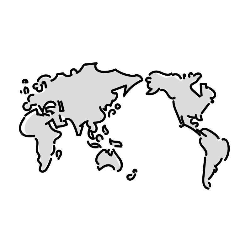 世界 地図 白黒詳細 3位