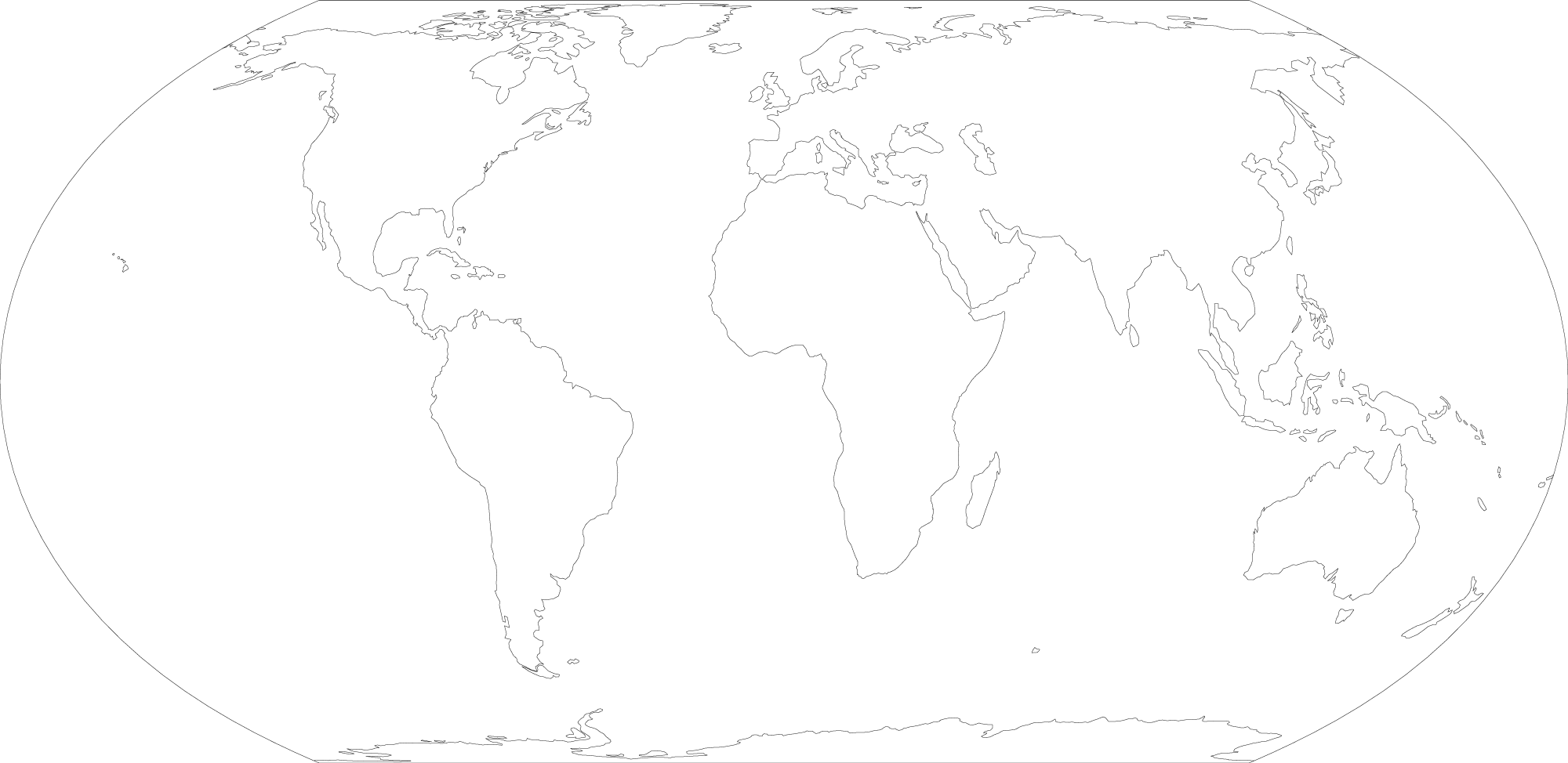 世界 地図 白黒詳細 4位