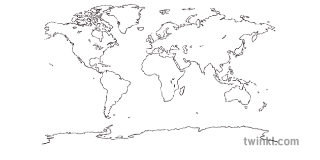 世界 地図 白黒詳細 8位