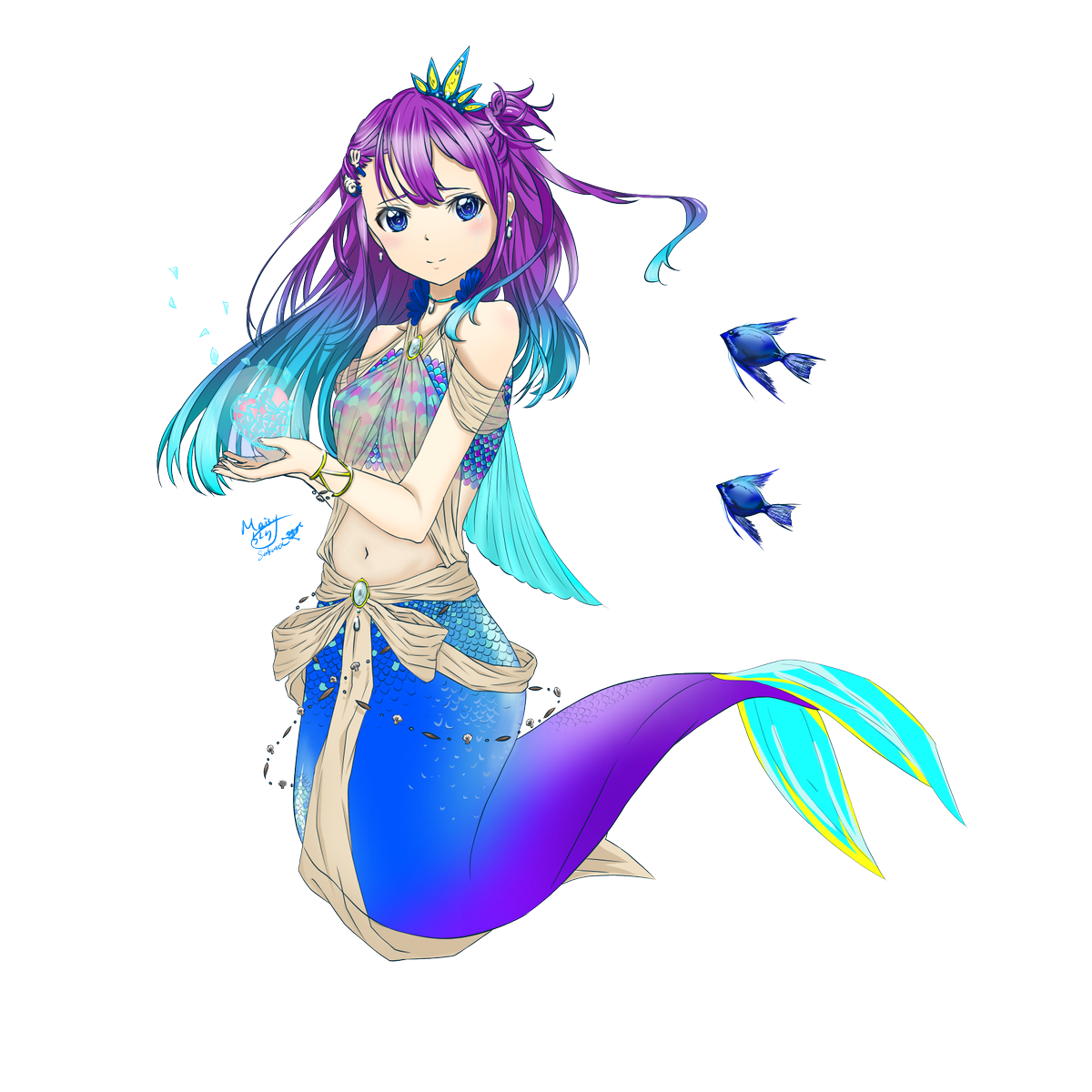 人魚 イラスト 美しい詳細 6位