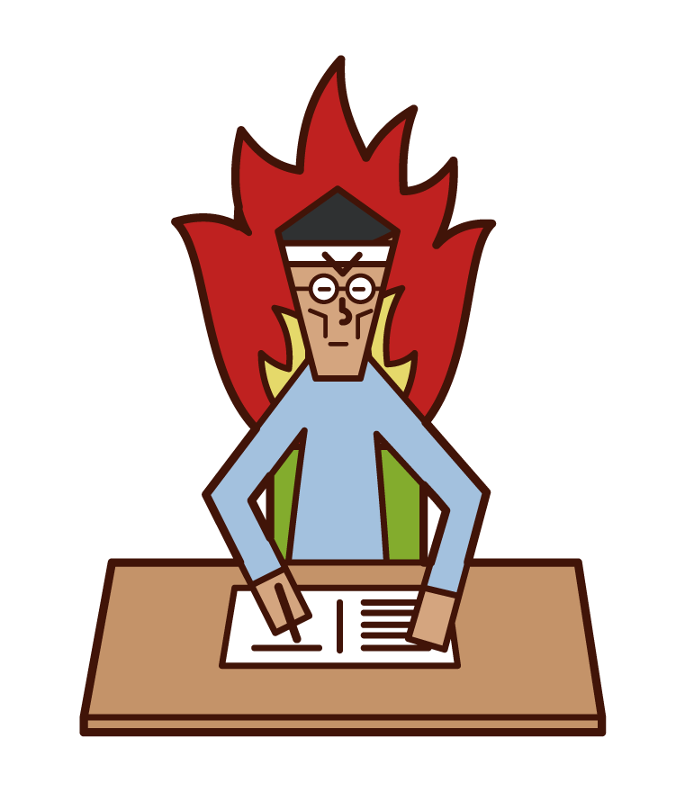 勉強 頑張る イラスト詳細 3位