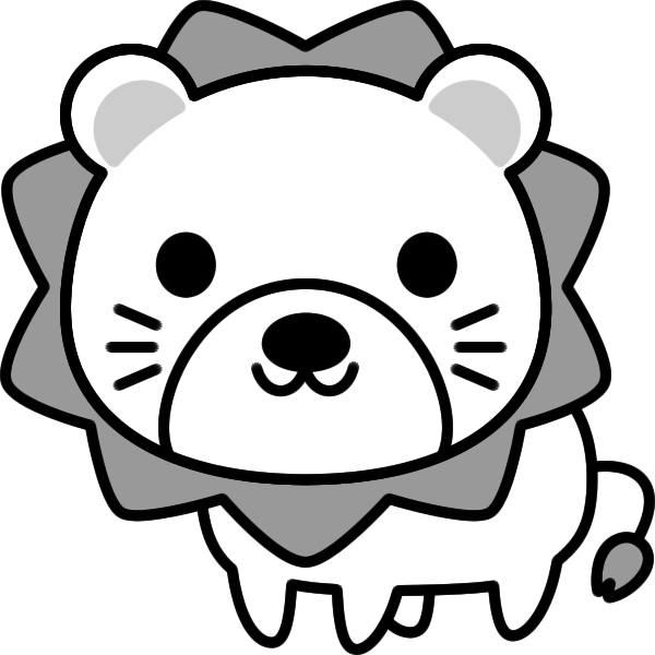 動物 イラスト 白黒詳細 2位