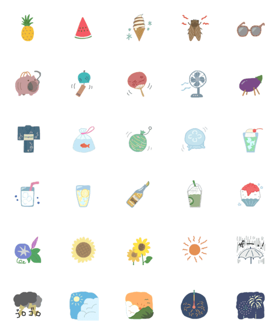 夏 絵文字 組み合わせ詳細 7位