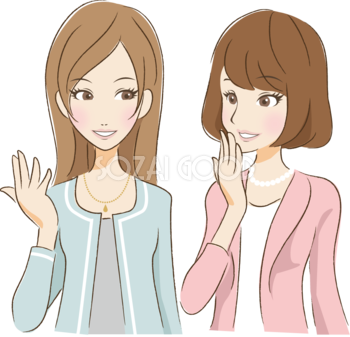 女子 2 人 イラスト詳細 4位