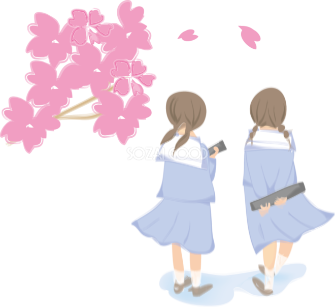 学生 後ろ姿 イラスト詳細 2位