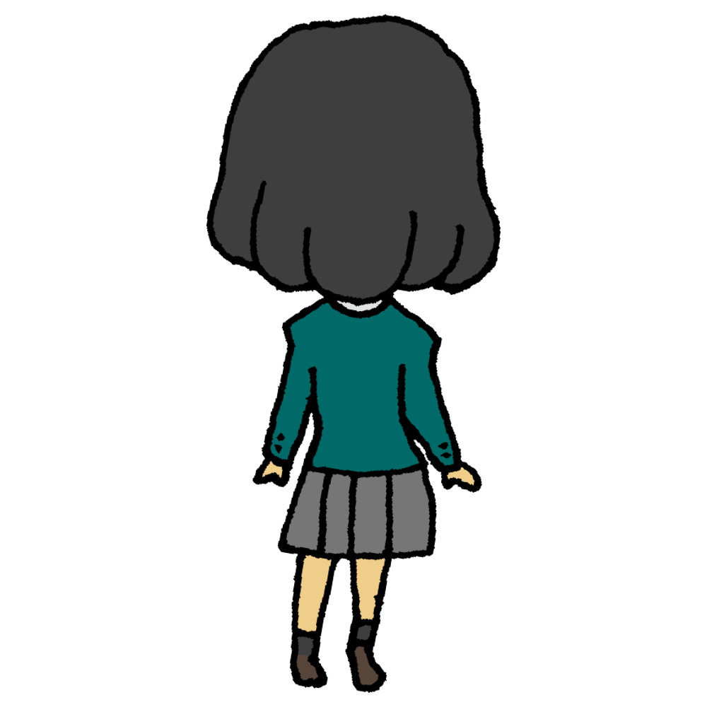 学生 後ろ姿 イラスト詳細 5位