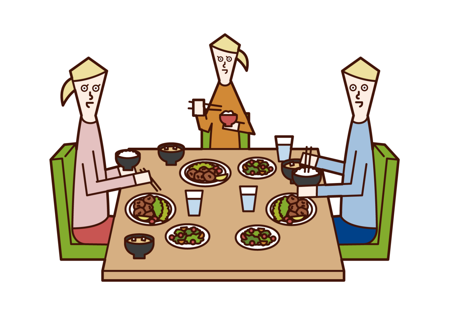 家族 食事 イラスト詳細 8位
