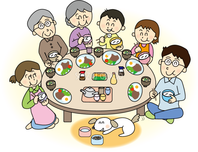 家族 食事 イラスト詳細 3位