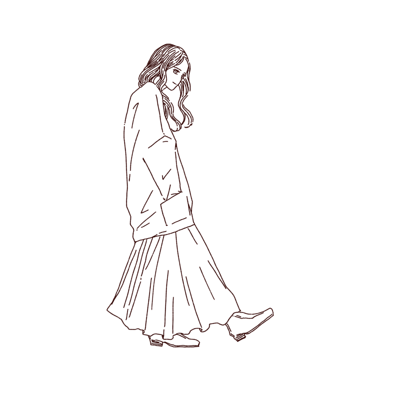 座る スカート イラスト詳細 3位