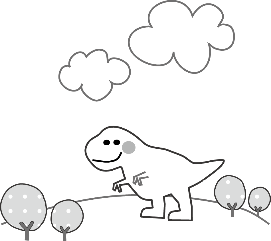 恐竜 イラスト 白黒詳細 3位