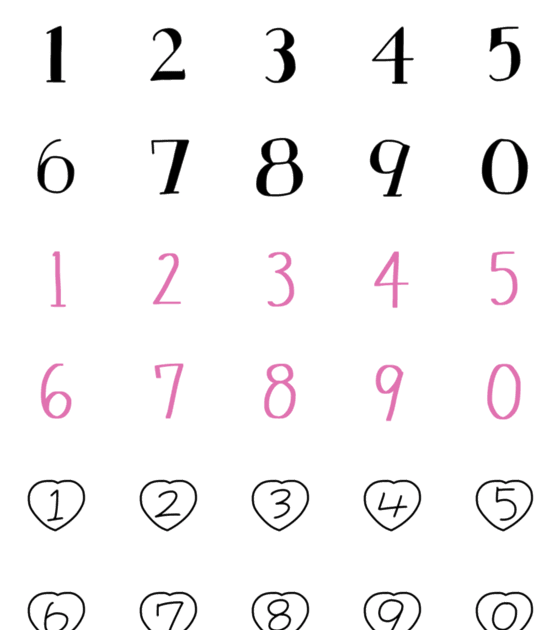 数字 手書き デザイン詳細 8位